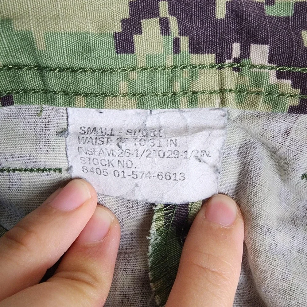 Silver Oak Leaf Pants Mens Small Short Green NWU Type III Camo Cargo Working